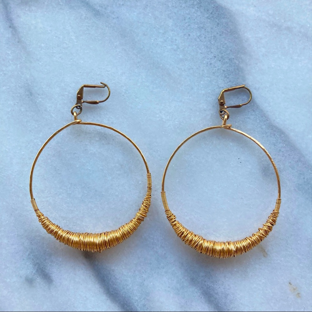 Gold Fill Wrapped Earrings by Double Happiness